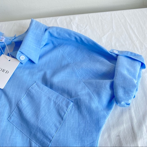 Nord Linen Tailored Boyfriend Button down Shirt Top Blouse - Picture 12 of 12